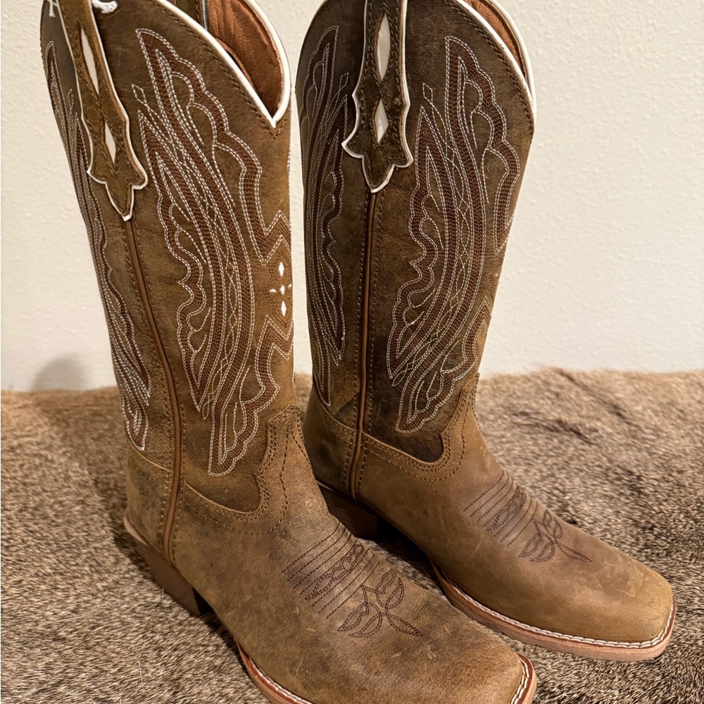 Women’s Justin 12” Rae Brown Western Cowboy Boots Size 7b